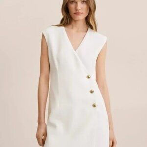 Mango white suit dress